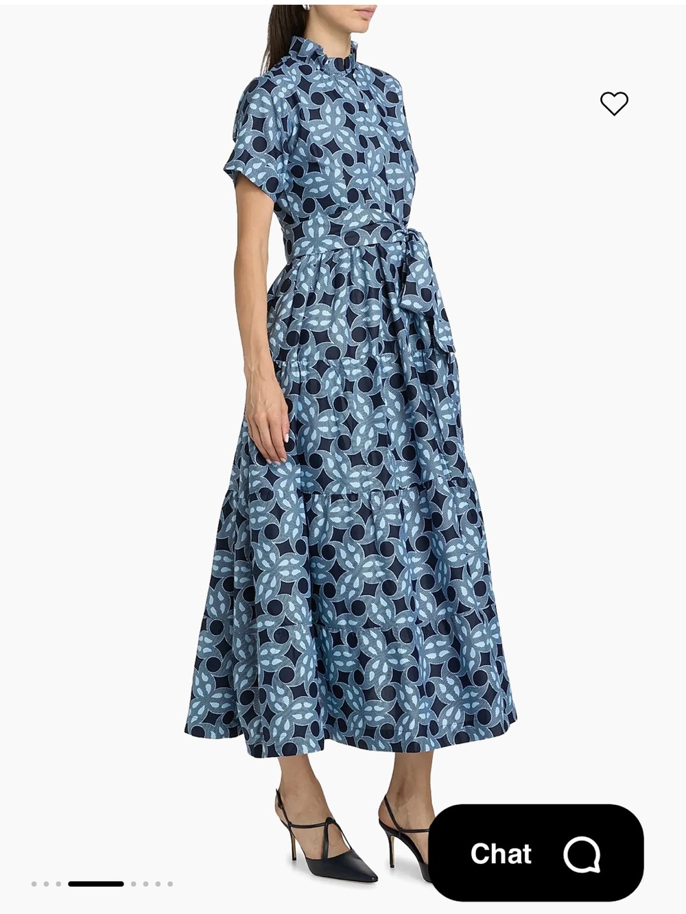 NWT Elisamama Olori Tie Waist Geometric Cotton Tiered Maxi Dress Size Xlarge